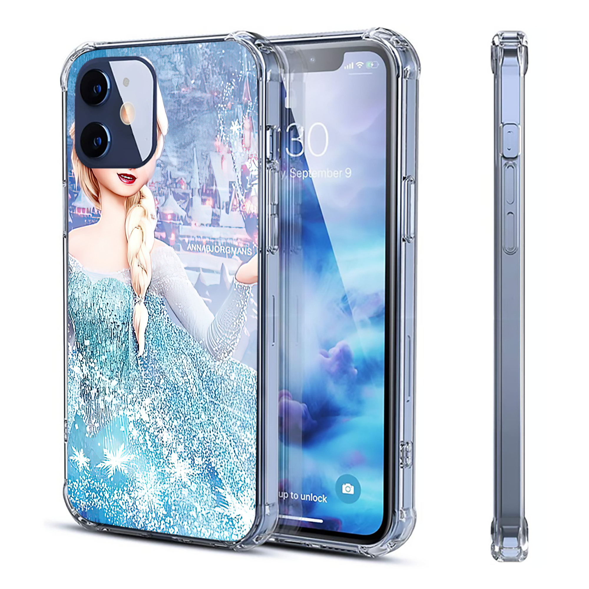 （画像用） アナと雪の女王 アンナ エルサ Frozen Anna Elsa 【iPhone 12シリーズ対応】透明スマホケース（クリアソフトケース）